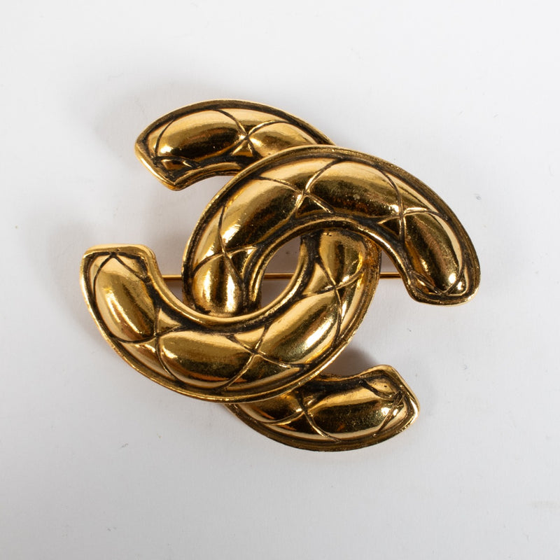 Authentic preloved Chanel Gold CC Brooch on Labellov.com