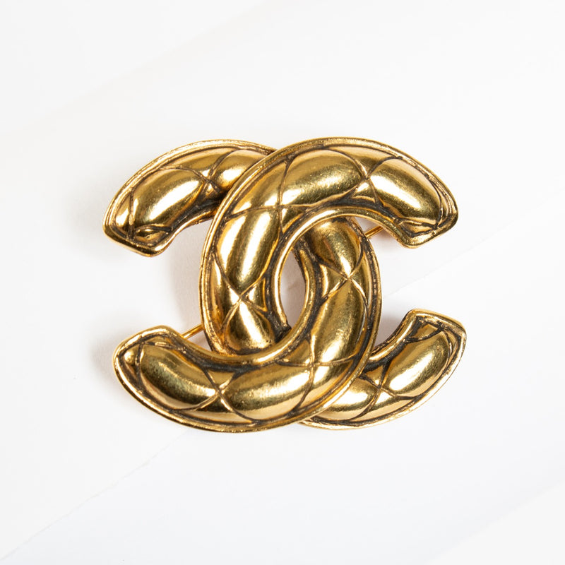 Authentic preloved Chanel Gold CC Brooch on Labellov.com