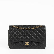 Shop safe online at Labellov in Antwerp, Brussels and Knokke this 100% authentic second hand Chanel Black Caviar Large/ Jumbo Classic Double Flap