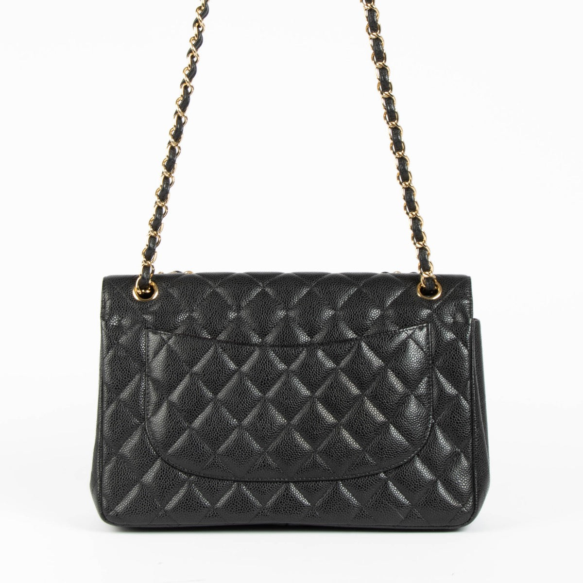 Shop safe online at Labellov in Antwerp, Brussels and Knokke this 100% authentic second hand Chanel Black Caviar Large/ Jumbo Classic Double Flap