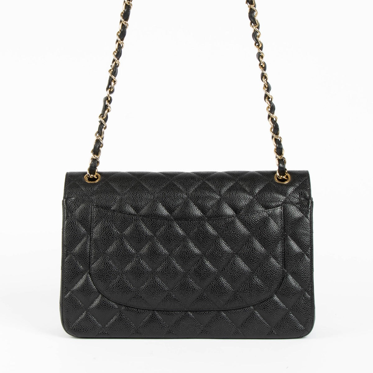 Shop safe online at Labellov in Antwerp, Brussels and knokke this 100% authentic second hand Chanel Black Caviar Large/ Jumbo Classic Double Flap