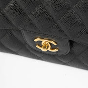 Shop safe online at Labellov in Antwerp, Brussels and knokke this 100% authentic second hand Chanel Black Caviar Large/ Jumbo Classic Double Flap