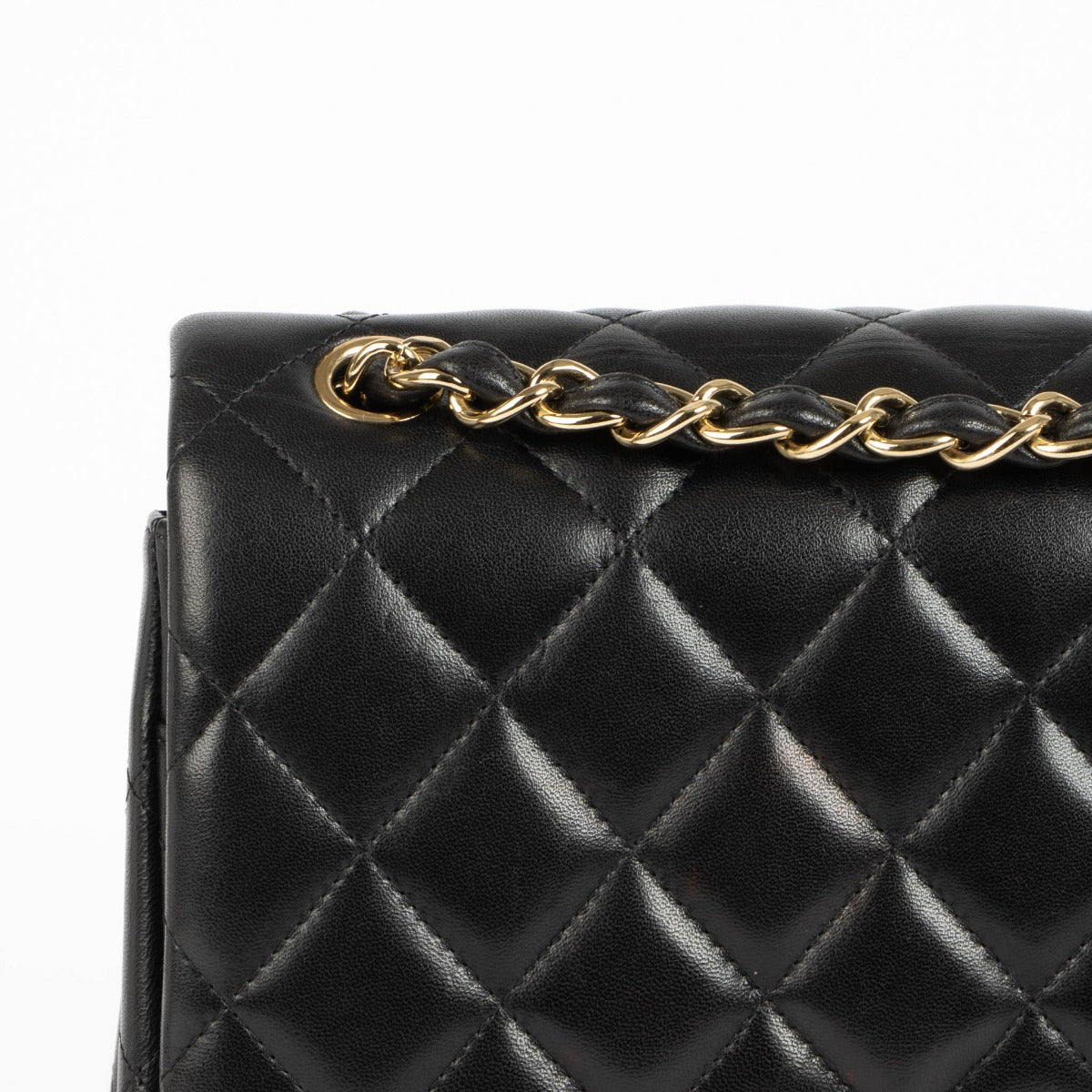 Chanel Black Lambskin Large/Jumbo Classic Handbag