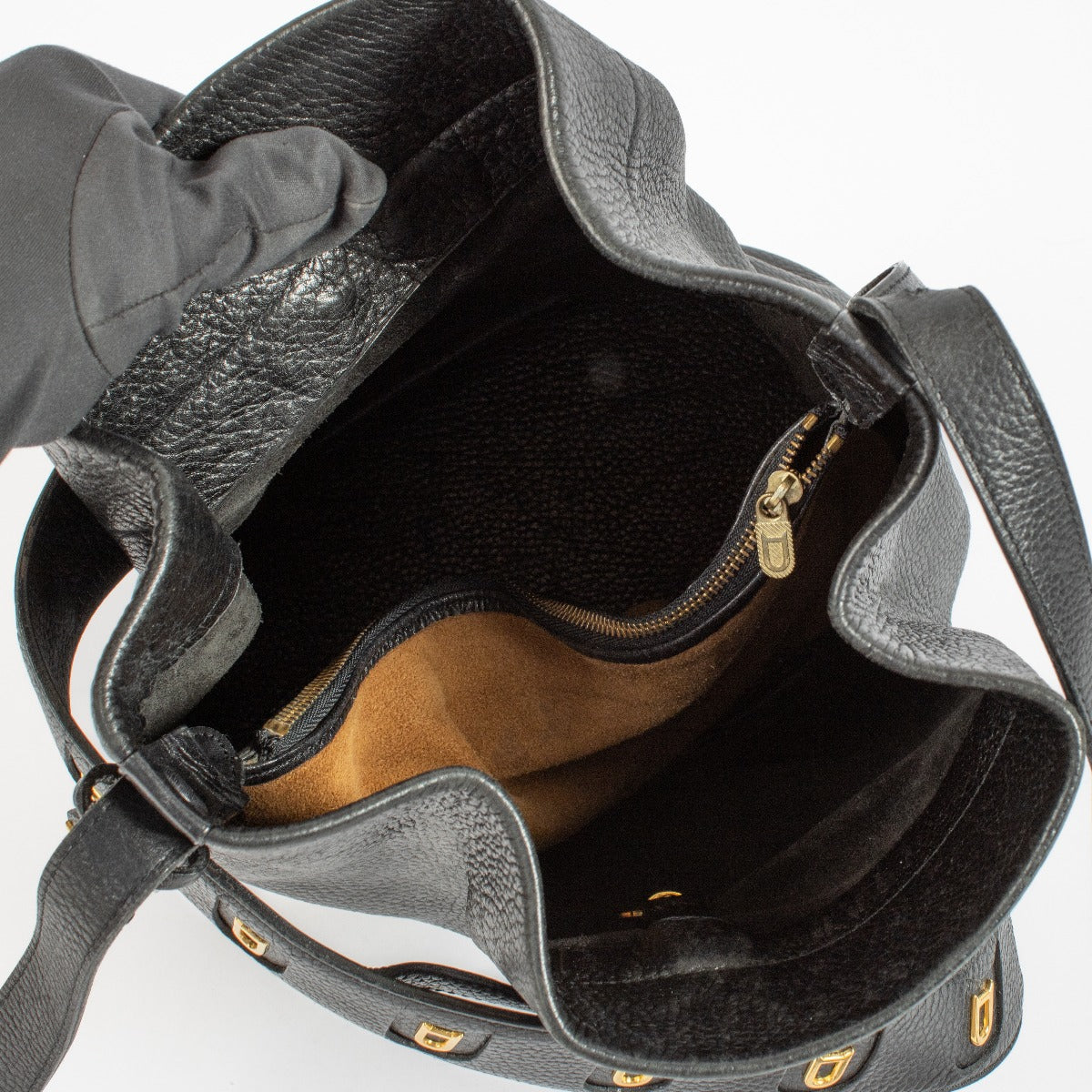 Delvaux Zwarte Trotteur Calicot Tas