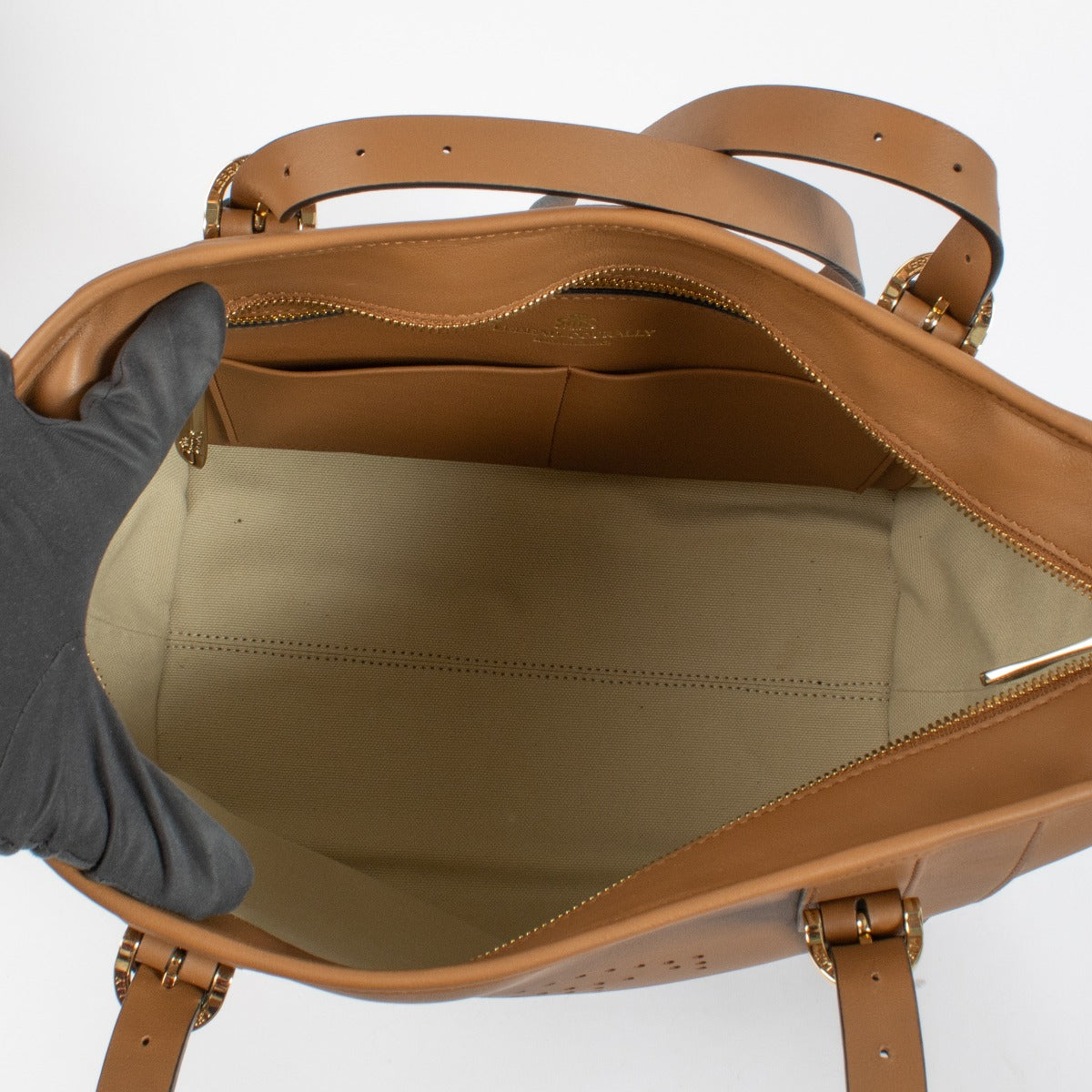 Lebeau-Courally Camel Détente Zip Shoulder Bag