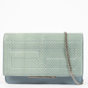 Fendi Baby Blue Python and Leather Clutch Bag
