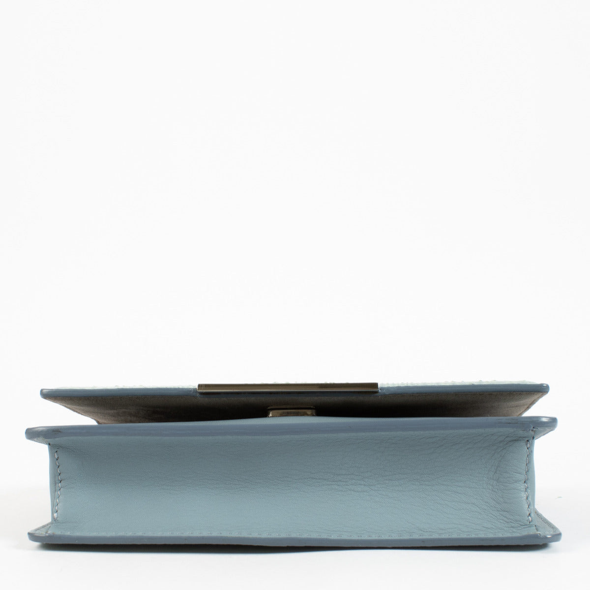 Fendi Baby Blue Python Tube Chain Wallet Tas