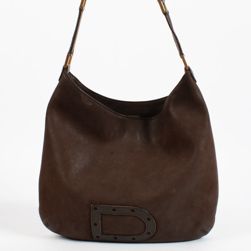 shop 100% authentic second hand Delvaux Brown Nubuck Louise Bag on Labellov.com