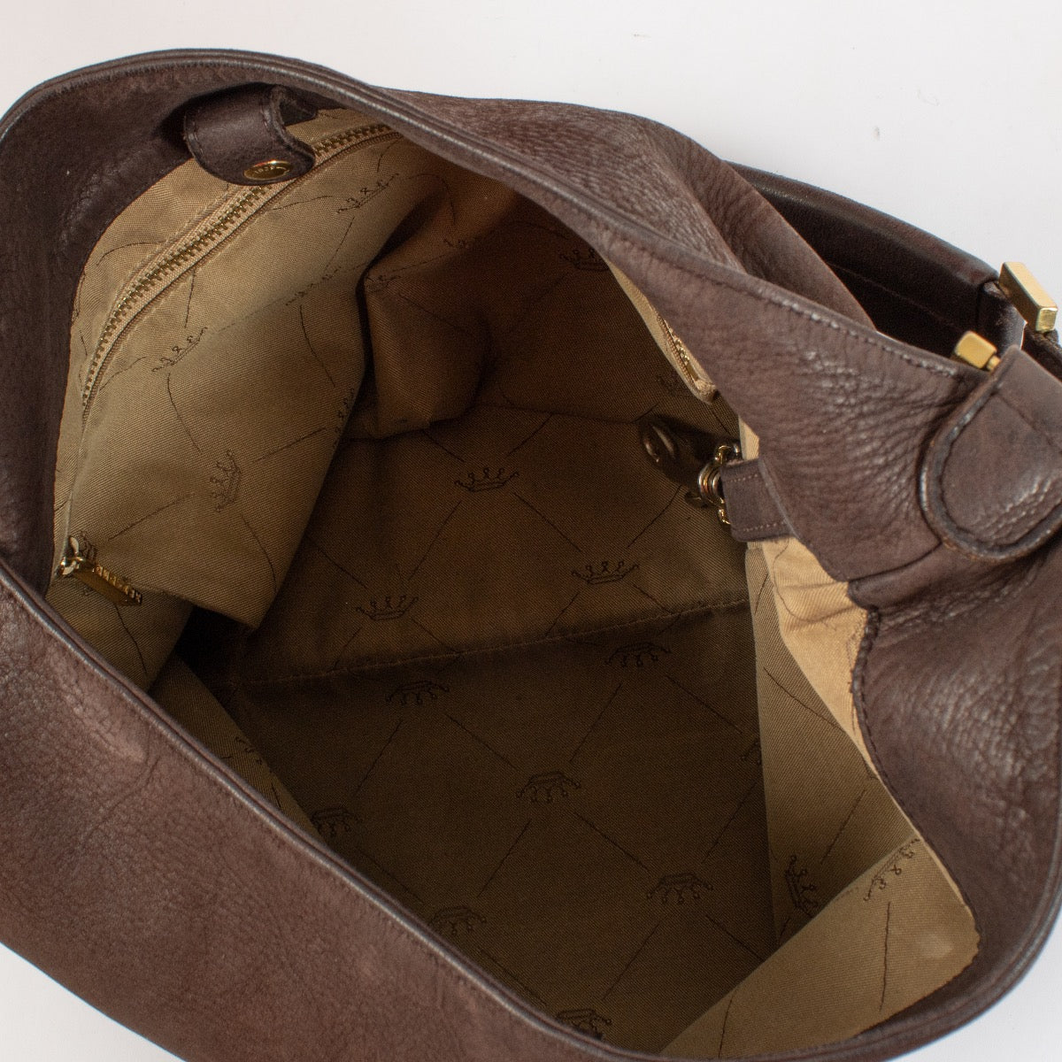 shop 100% authentic second hand Delvaux Brown Nubuck Louise Bag on Labellov.com