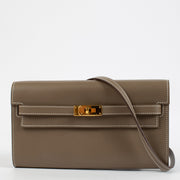 Hermès Kelly To Go Wallet Etoupe Evercolor GHW