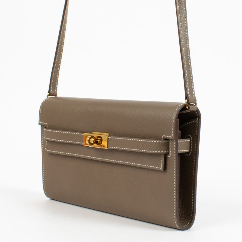 Hermès Kelly To Go Wallet Etoupe Evercolor GHW