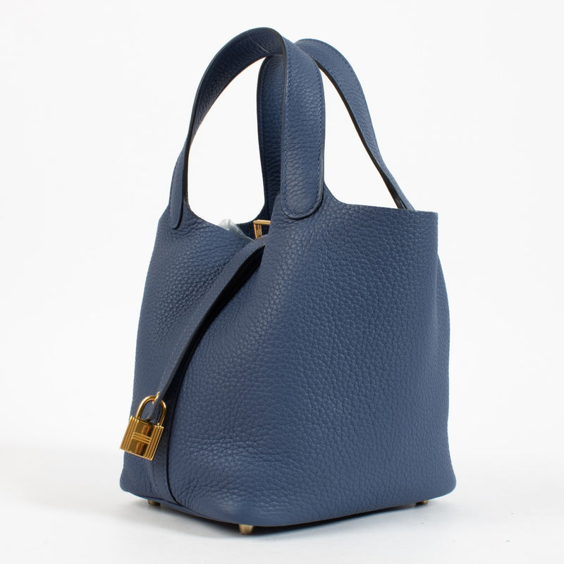 Hermès Picotin Lock 18 Bleu Brighton Clemence GHW