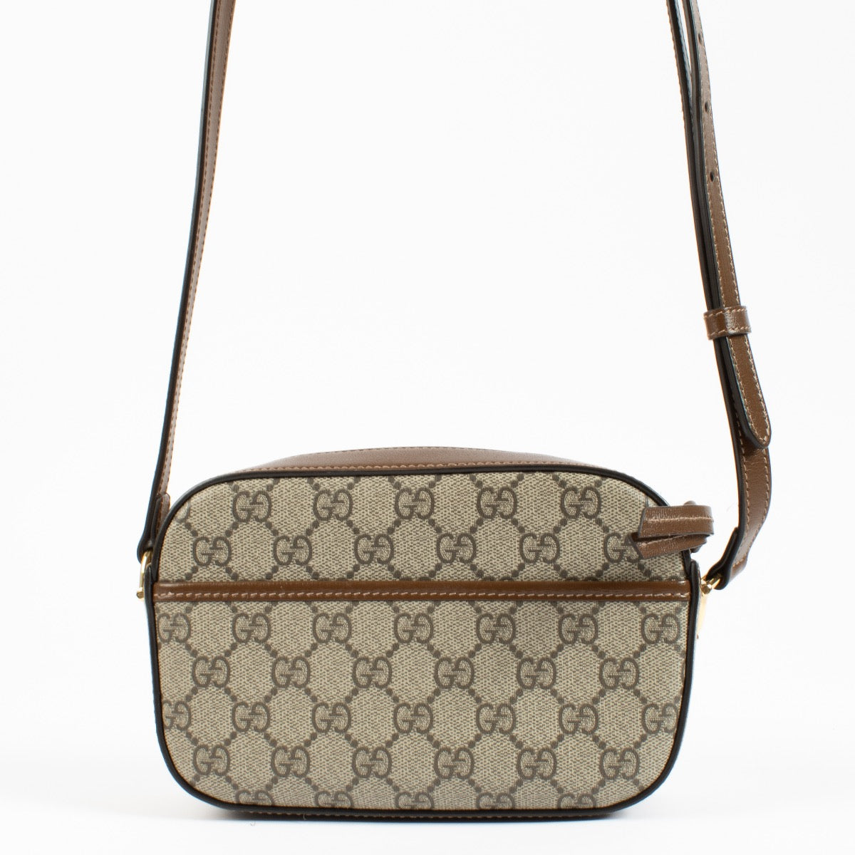 shop 100% authentic second hand Gucci Brown Horsebit 1955 Leather-Trimmed Canvas-Jacquard Camera Bag on Labellov.com