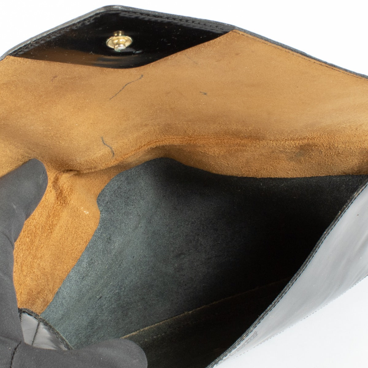 Authentic preloved Delvaux Black Patent Leather Clutch on Labellov.com