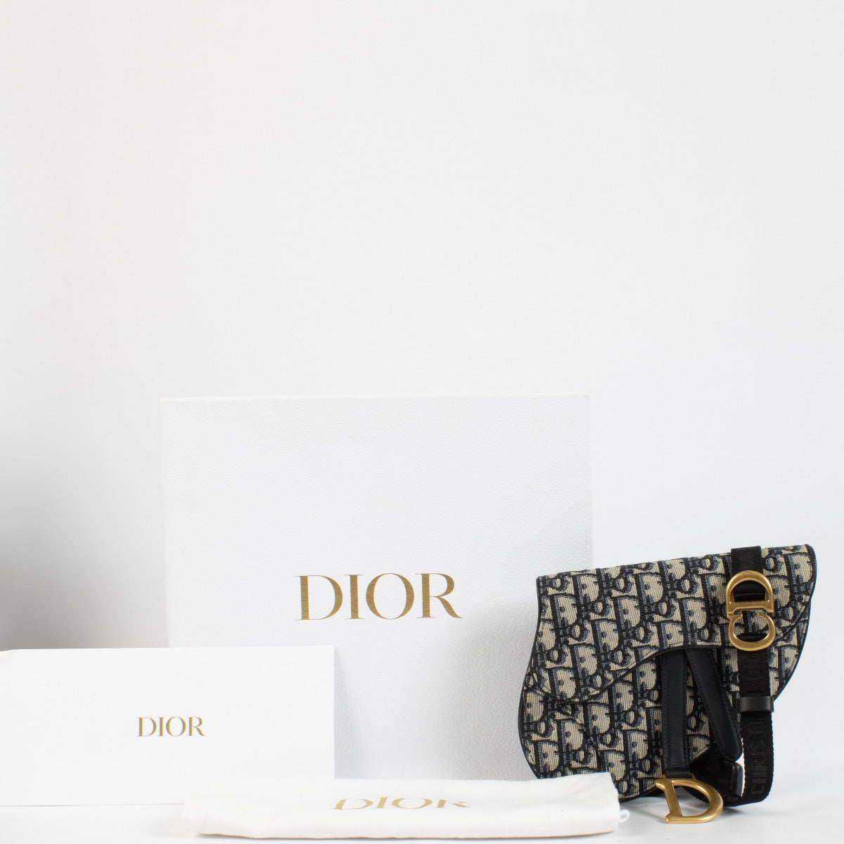 Christian Dior Blue Oblique Saddle Pouch Belt Bag