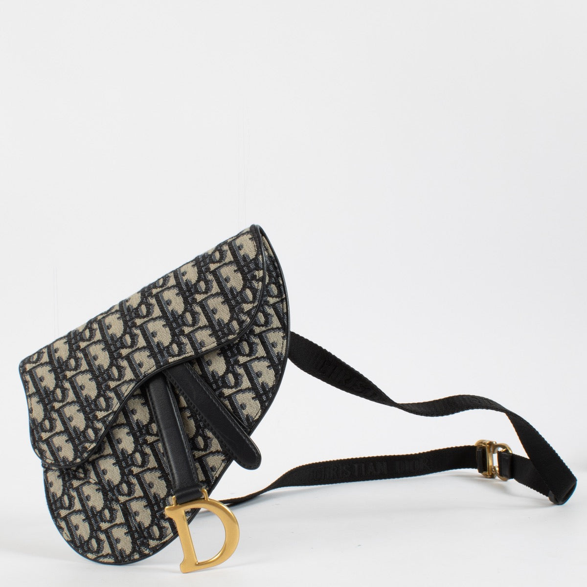 Christian Dior Blue Oblique Saddle Pouch Belt Bag