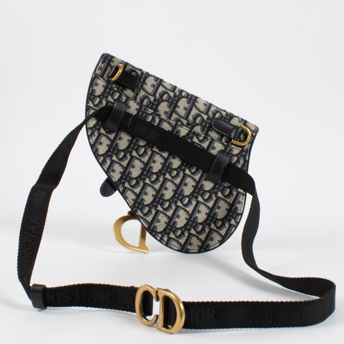 Christian Dior Blue Oblique Saddle Pouch Belt Bag