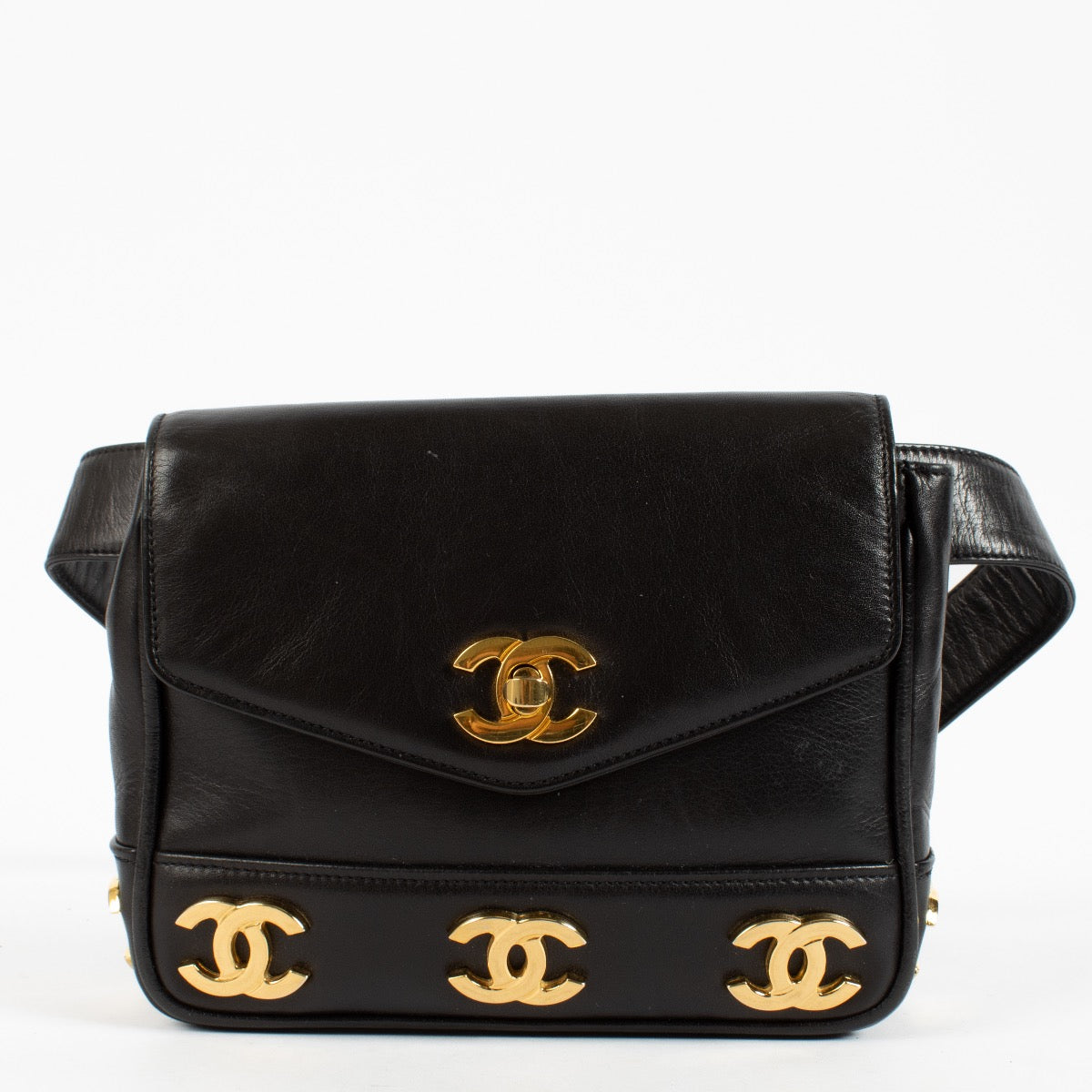 shop 100% authentic second hand Chanel Black Leather CC Belt Bag on Labellov.com