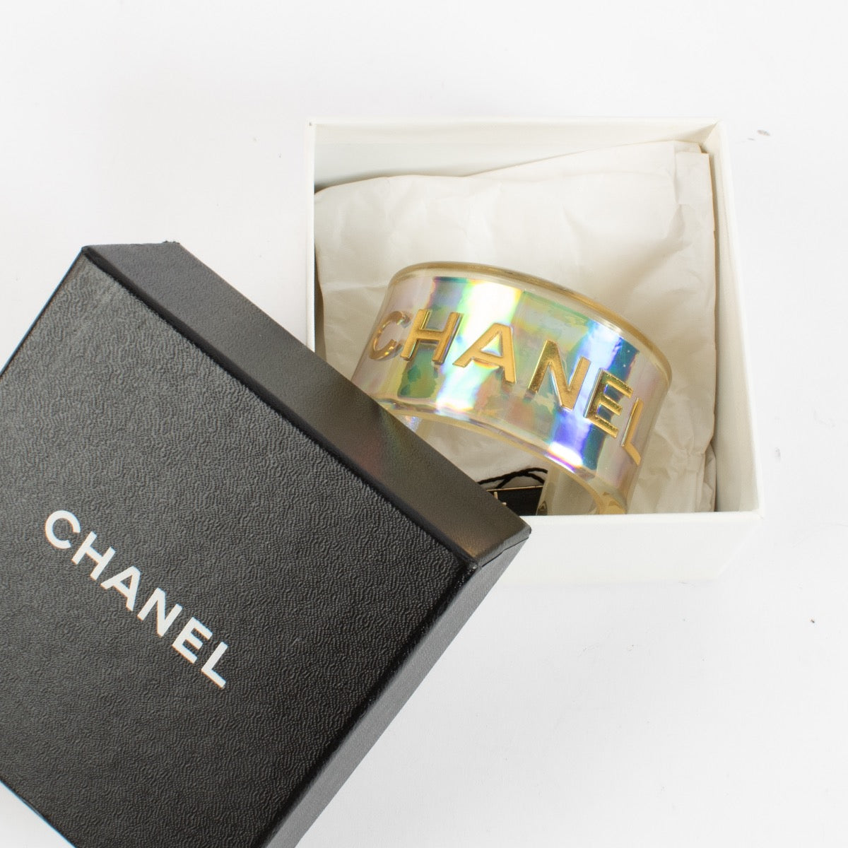shop 100% authentic second hand Chanel Iridescent Cuff Bracelet on Labellov.com
