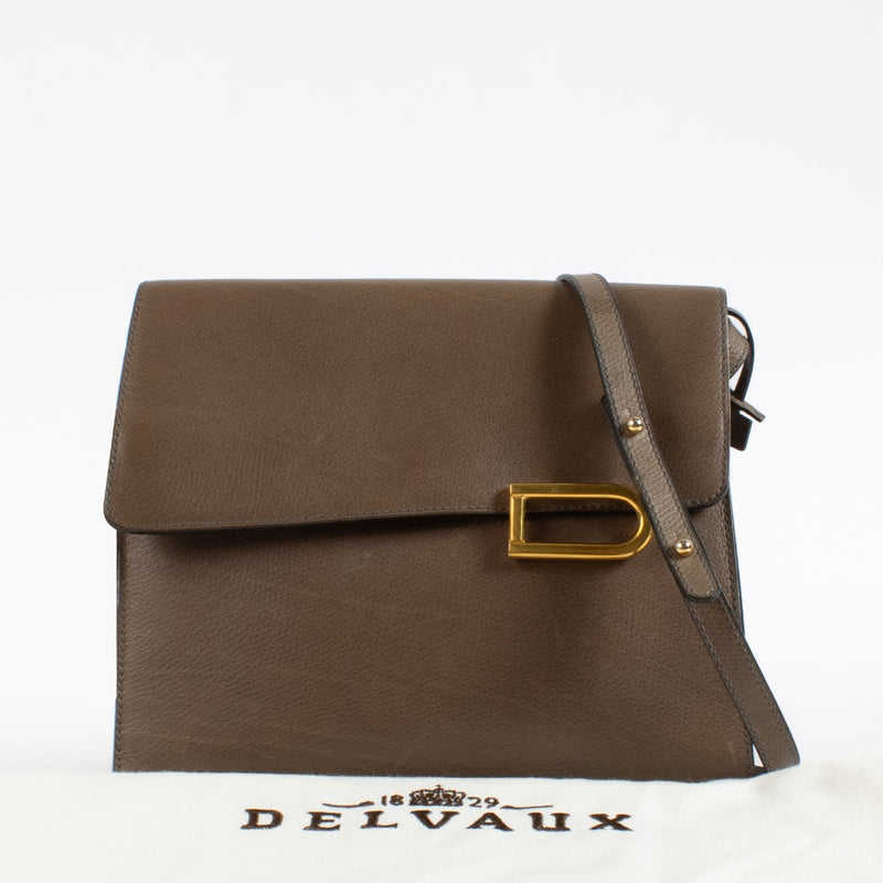 shop 100% authentic second hand Delvaux Taupe Clarion Crossbody Bag on Labellov.com