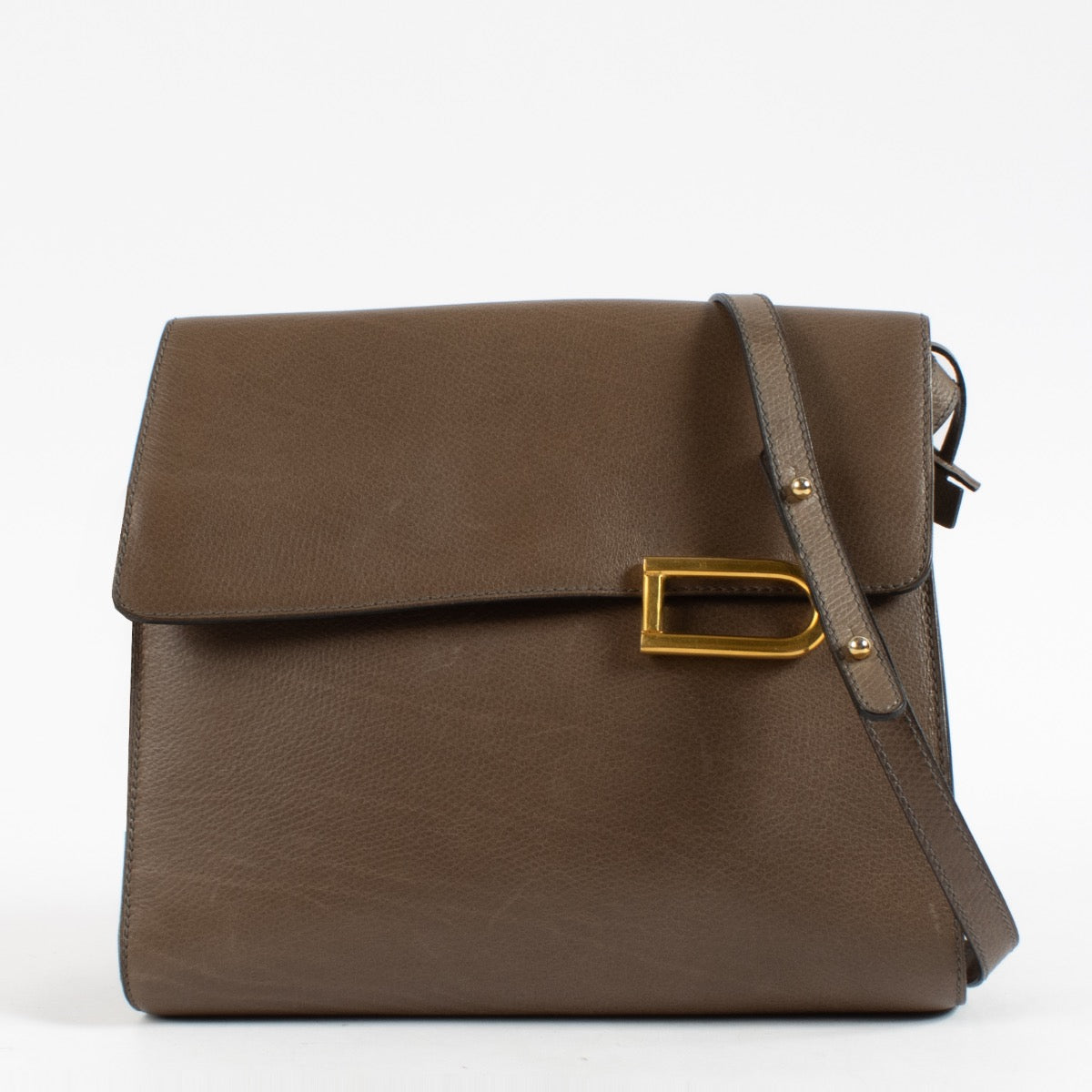 shop 100% authentic second hand Delvaux Taupe Clarion Crossbody Bag on Labellov.com