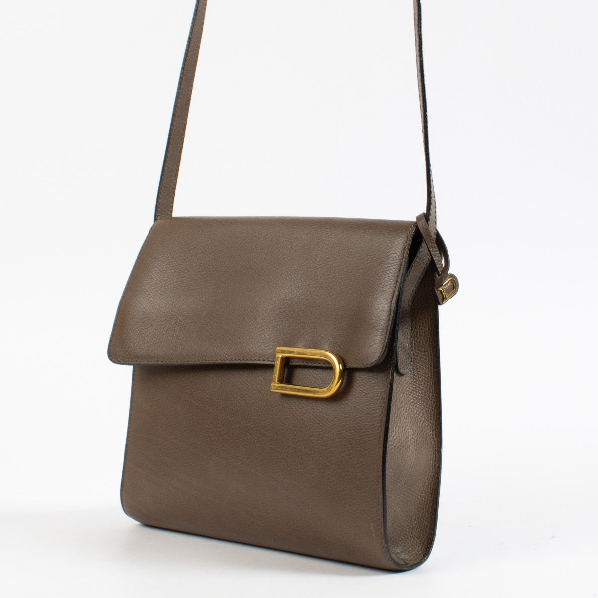 shop 100% authentic second hand Delvaux Taupe Clarion Crossbody Bag on Labellov.com
