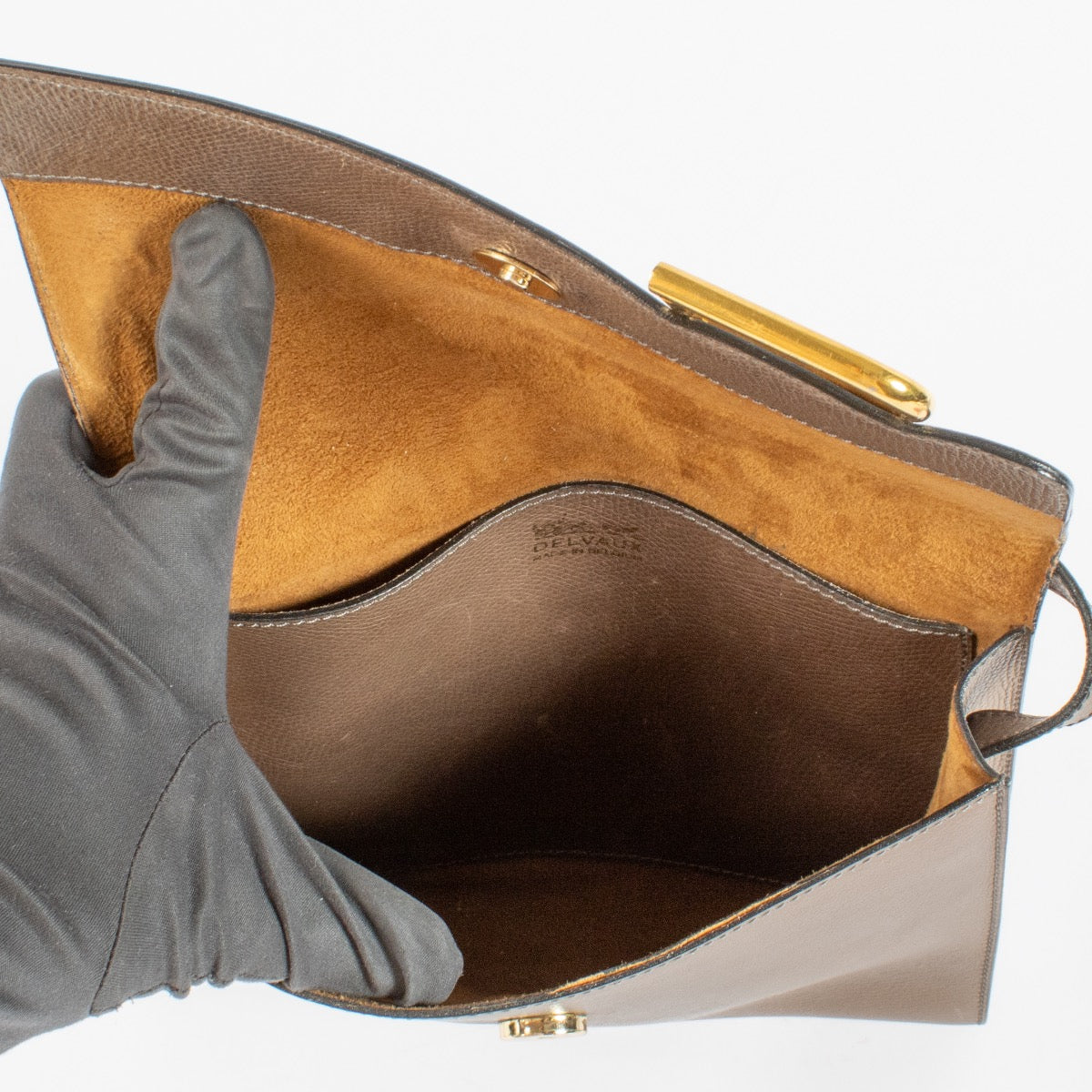 shop 100% authentic second hand Delvaux Taupe Clarion Crossbody Bag on Labellov.com