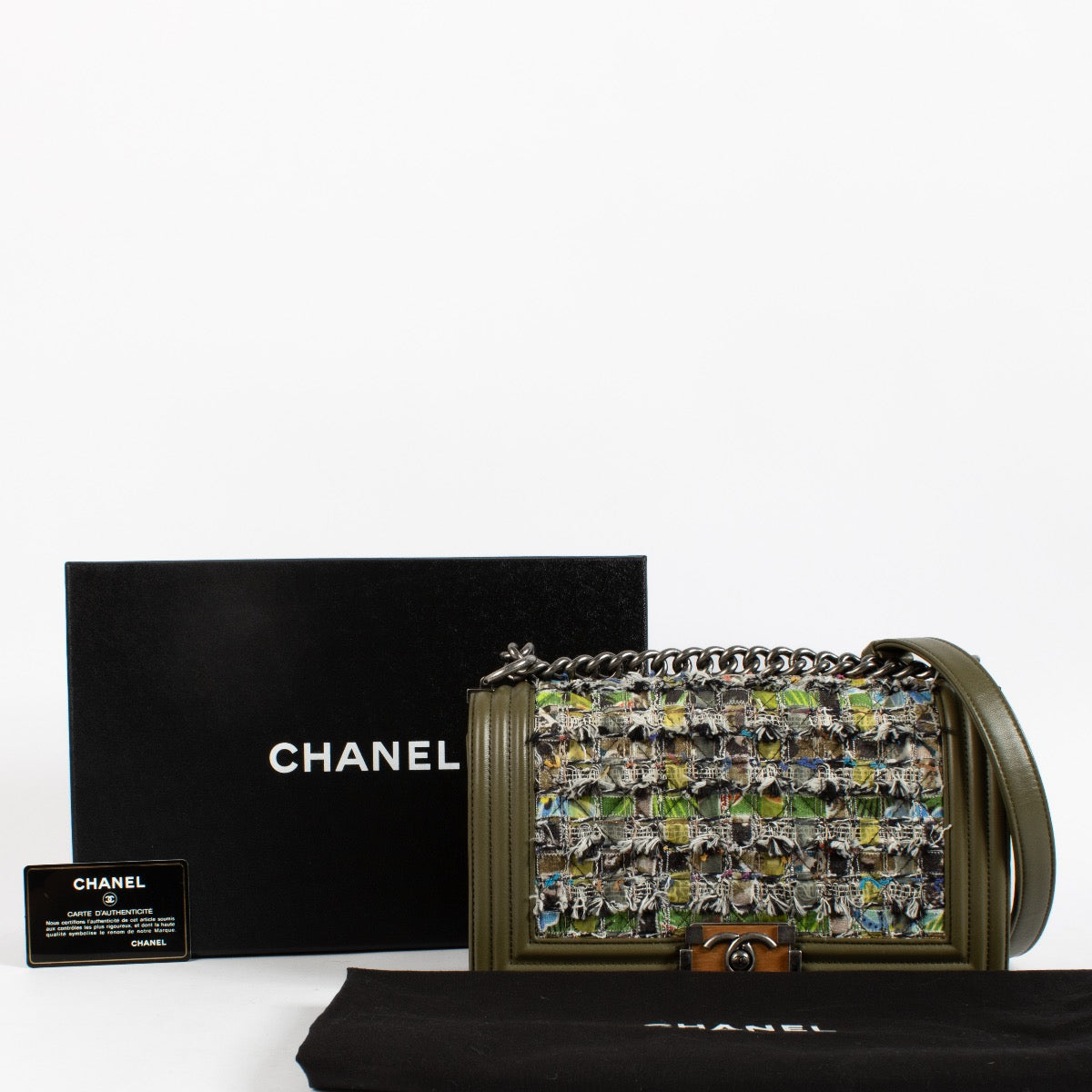 Shop 100% authentic secondhand Chanel Multicolor Tweed Chanel Boy Medium Bag on Labellov.com