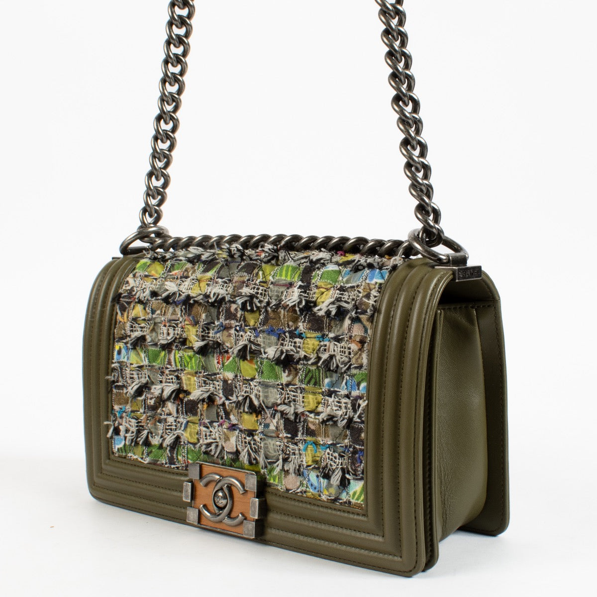 Shop 100% authentic secondhand Chanel Multicolor Tweed Chanel Boy Medium Bag on Labellov.com