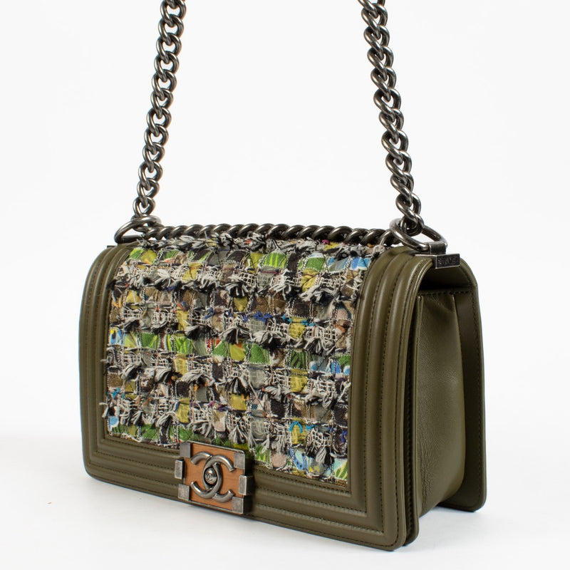 Shop 100% authentic secondhand Chanel Multicolor Tweed Chanel Boy Medium Bag on Labellov.com