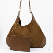 Shop 100% authentic secondhand Gucci Brown Micro GG Suede B Large Shoulder Bag on Labellov.com