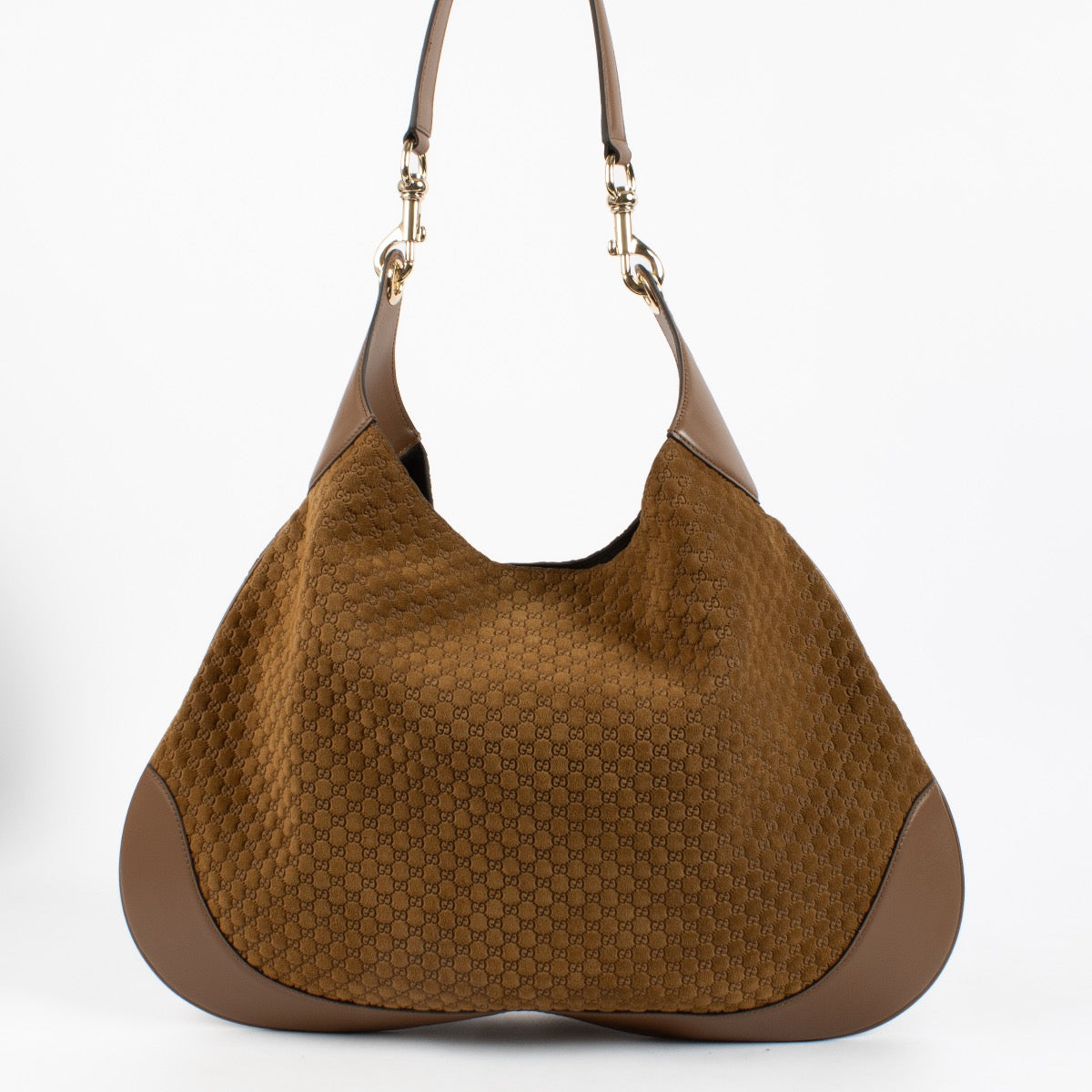 Shop 100% authentic secondhand Gucci Brown Micro GG Suede B Large Shoulder Bag on Labellov.com