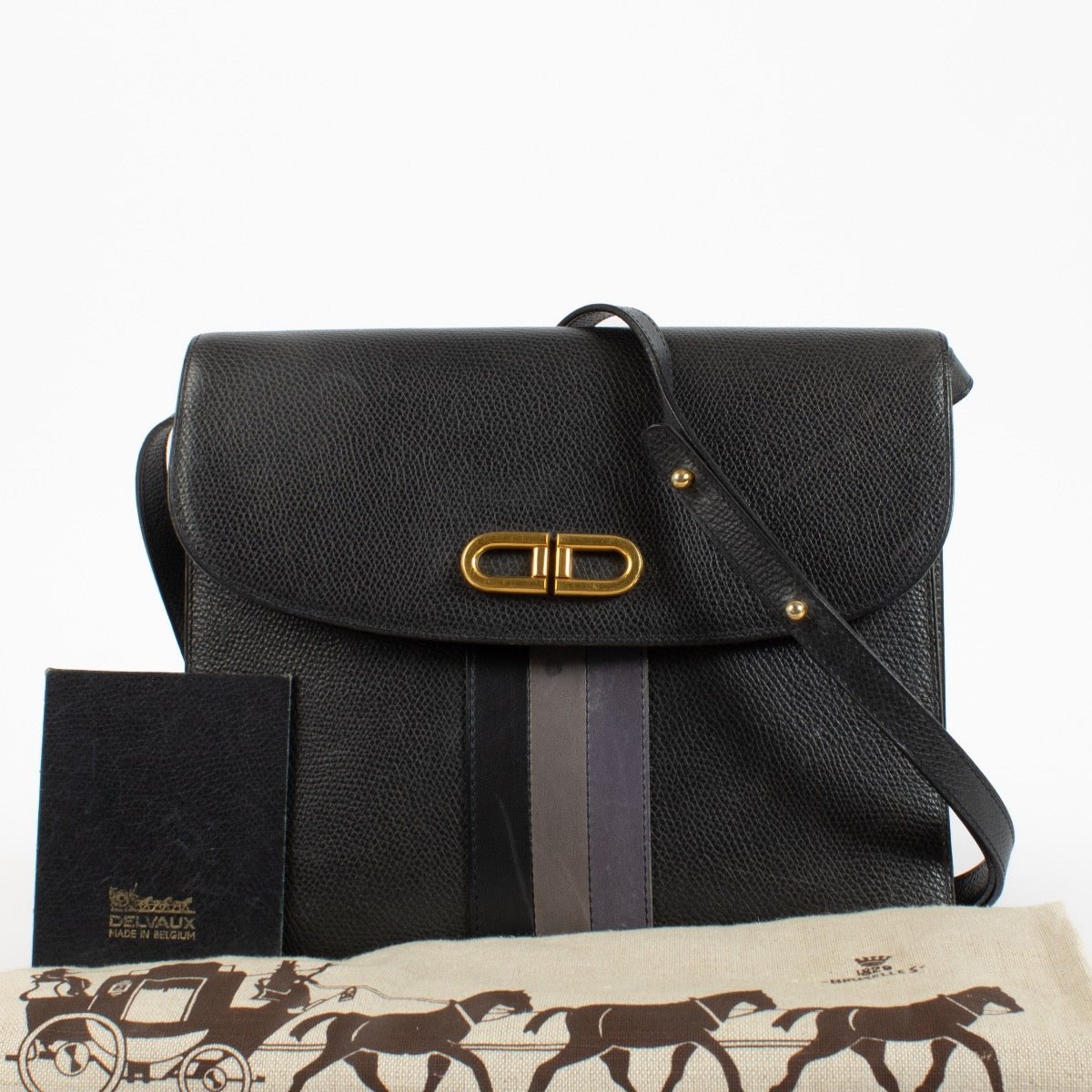 Shop 100% authentic secondhand Delvaux Blue Vintage Striped Crossbody on Labellov.com