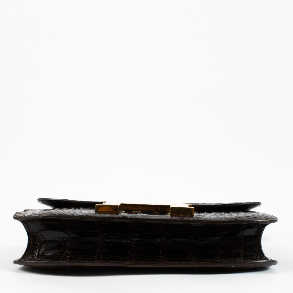 Hermès Vintage Constance 23 Crocodile Porosus Brillant Marron GHW