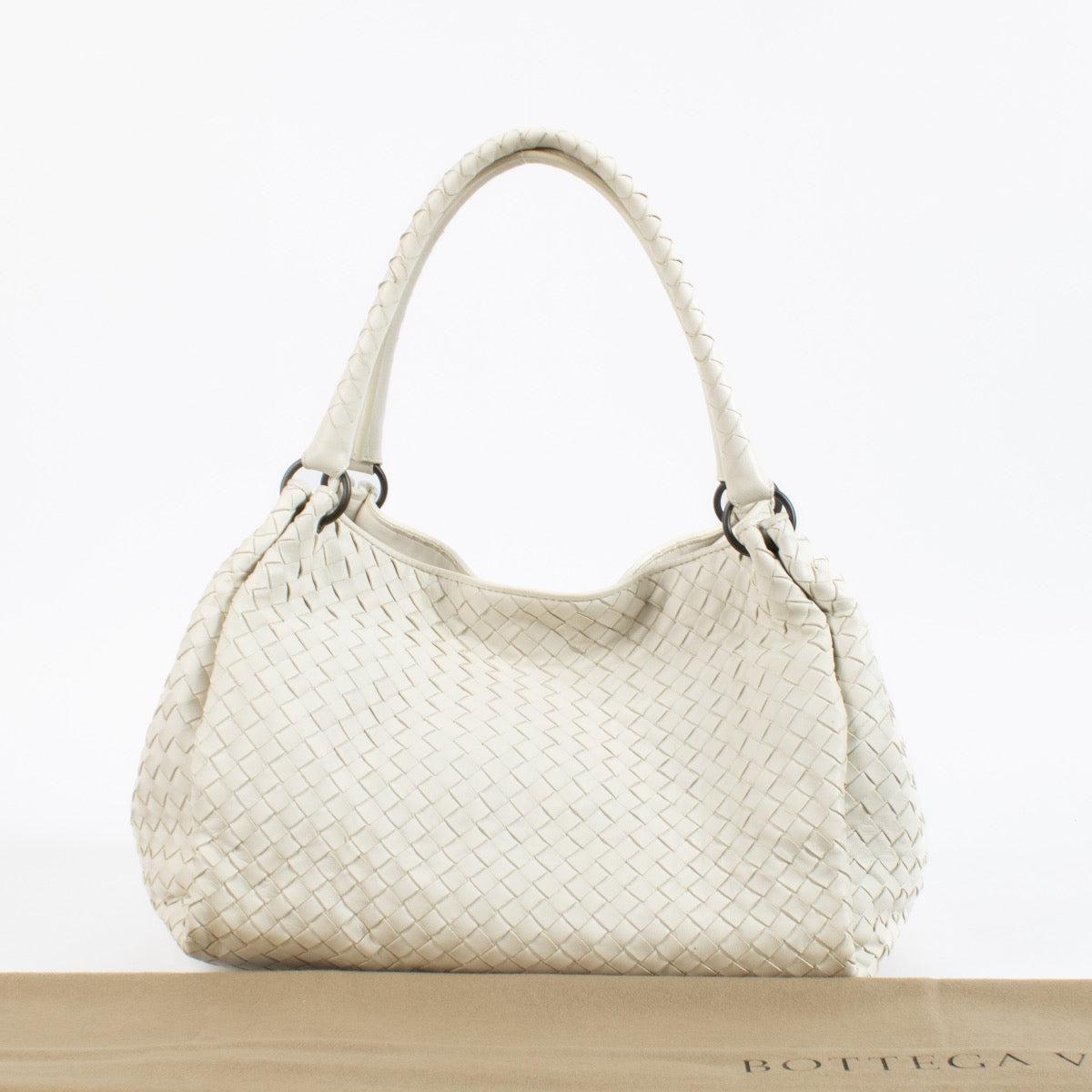 shop 100% authentic second hand Bottega Veneta White Intrecciato Hobo Bag on Labellov.com