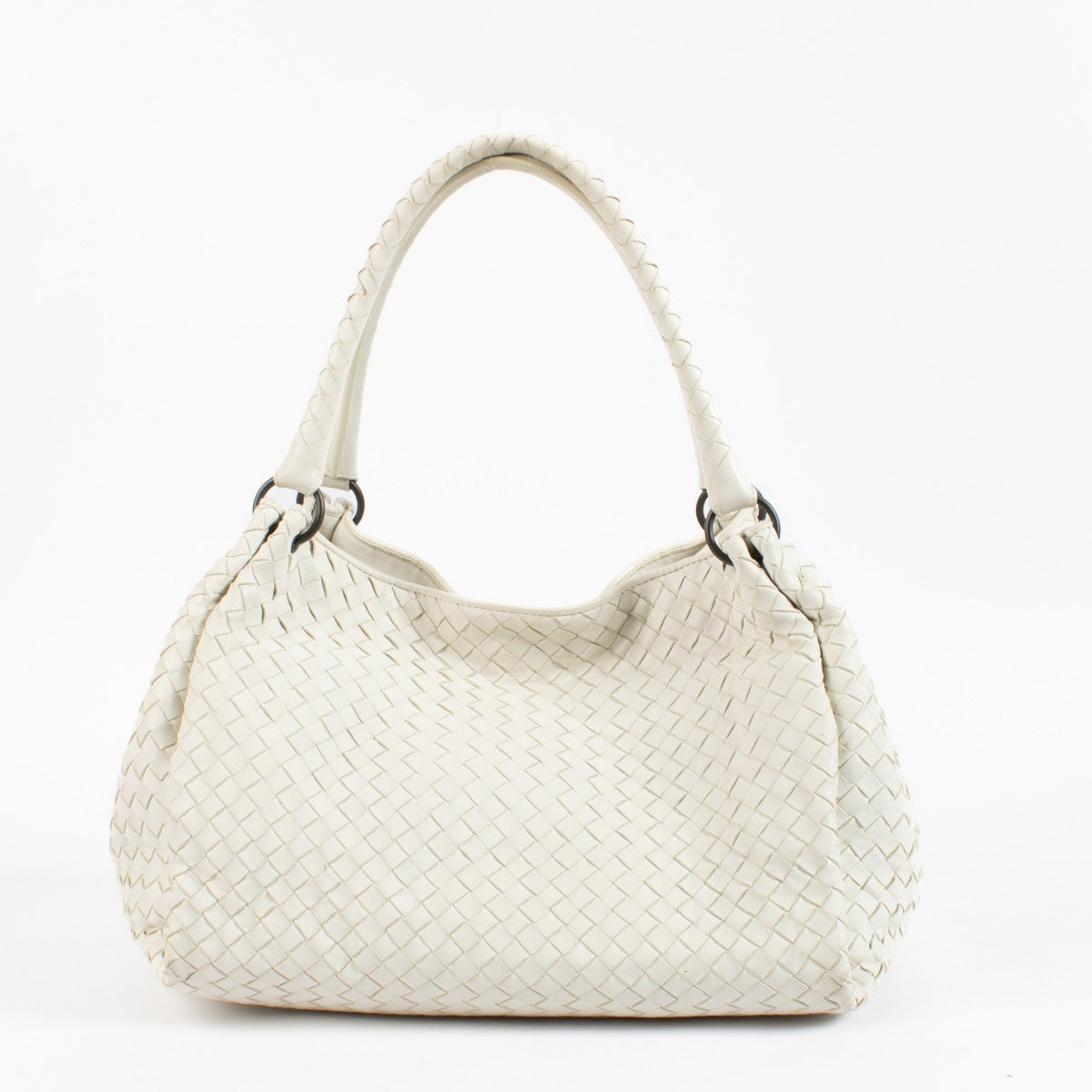 shop 100% authentic second hand Bottega Veneta White Intrecciato Hobo Bag on Labellov.com