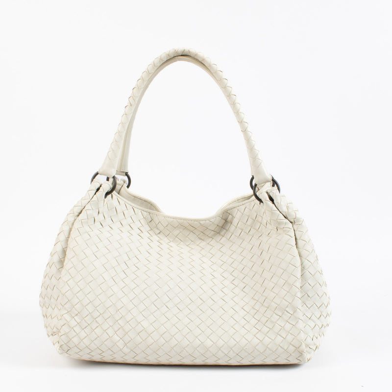 shop 100% authentic second hand Bottega Veneta White Intrecciato Hobo Bag on Labellov.com