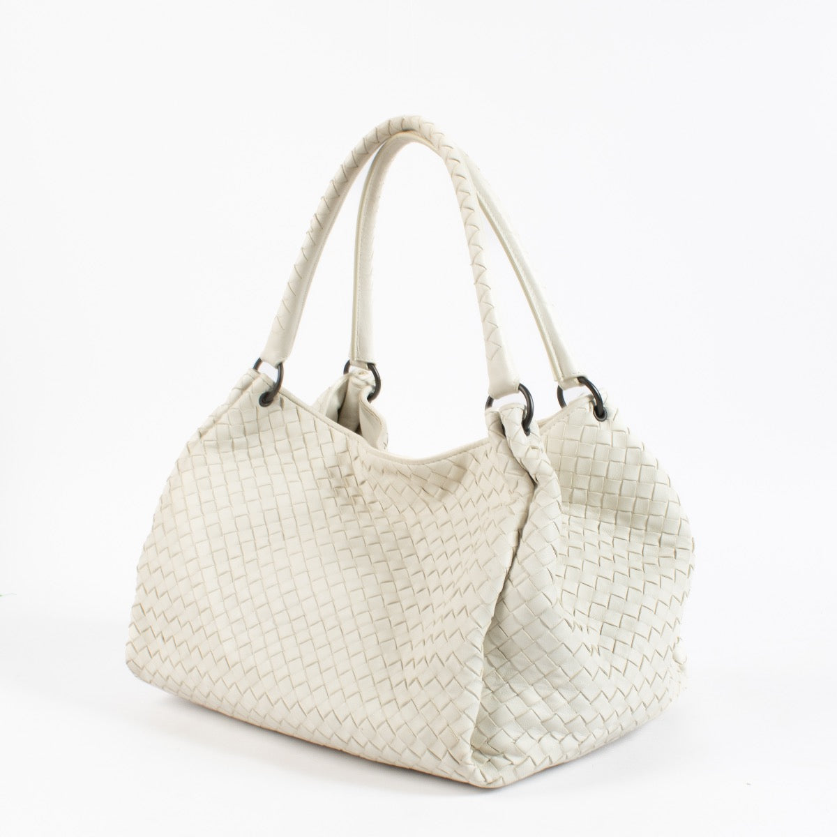shop 100% authentic second hand Bottega Veneta White Intrecciato Hobo Bag on Labellov.com
