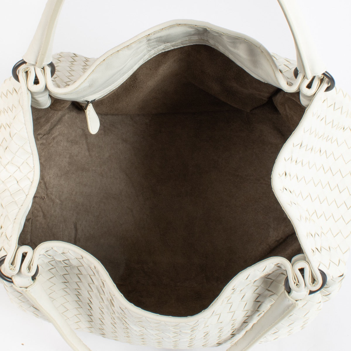 shop 100% authentic second hand Bottega Veneta White Intrecciato Hobo Bag on Labellov.com