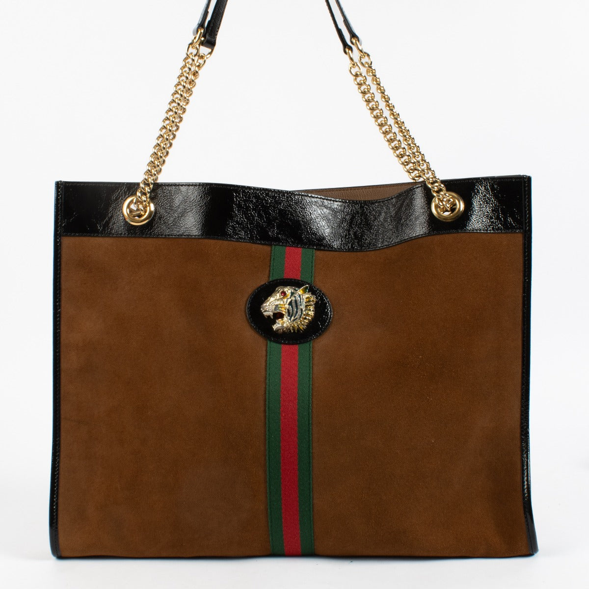 Sac cabas Gucci Rajah en daim camel