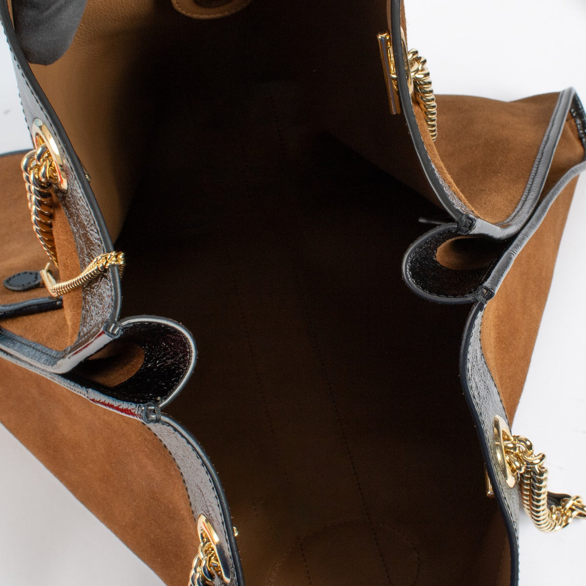 Sac cabas Gucci Rajah en daim camel