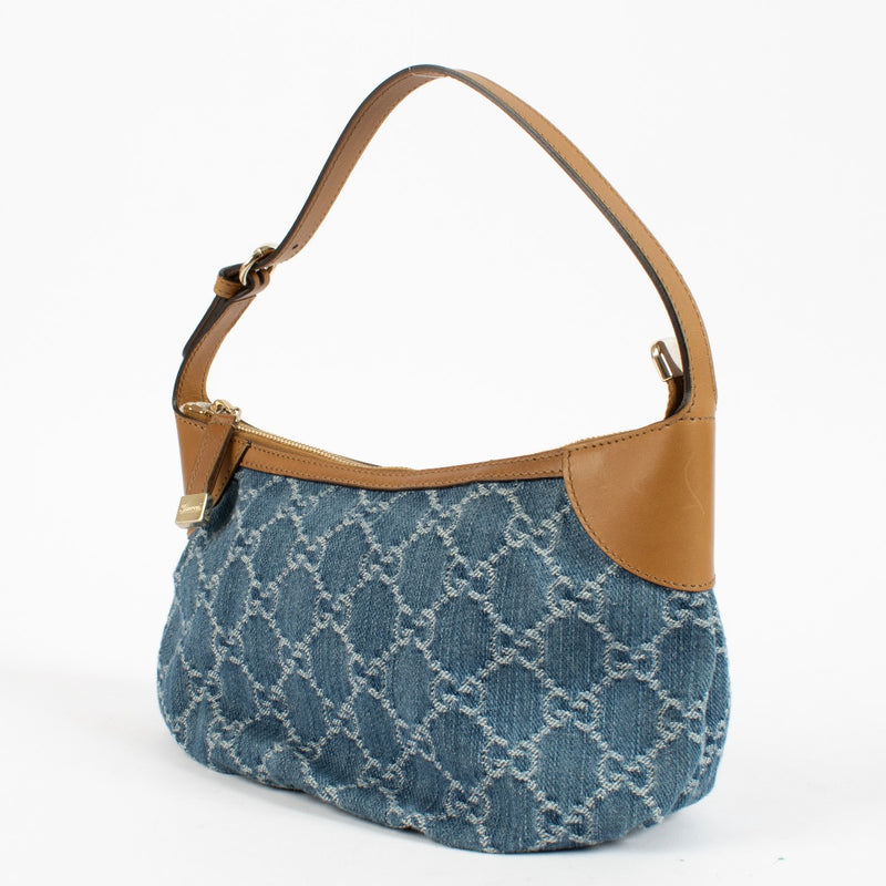 Gucci Denim Monogram Shoulder Bag