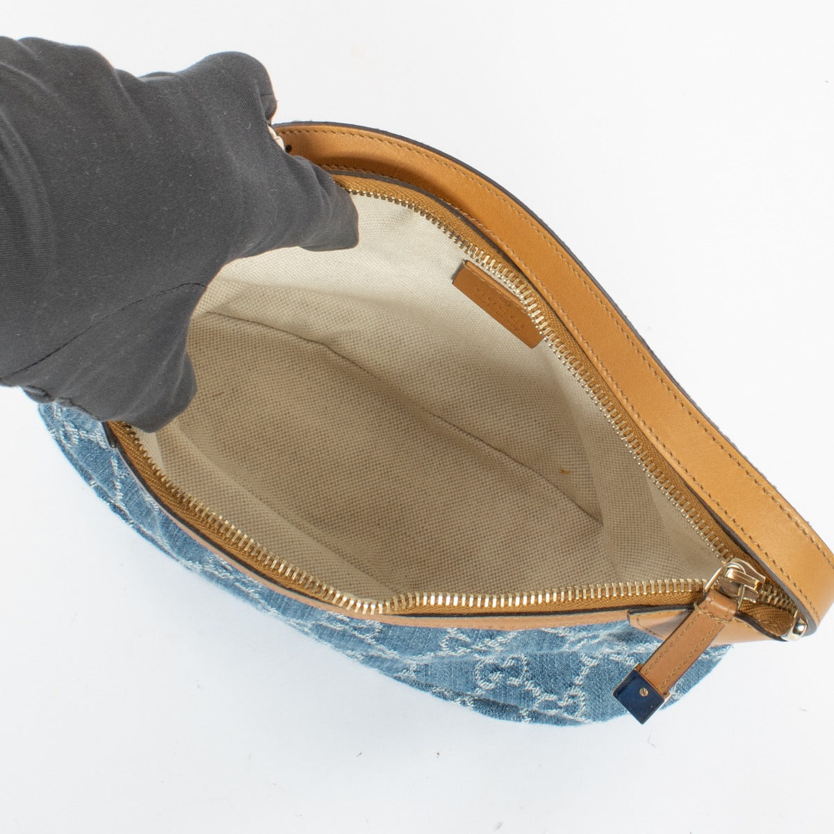 Gucci Denim Monogram Shoulder Bag