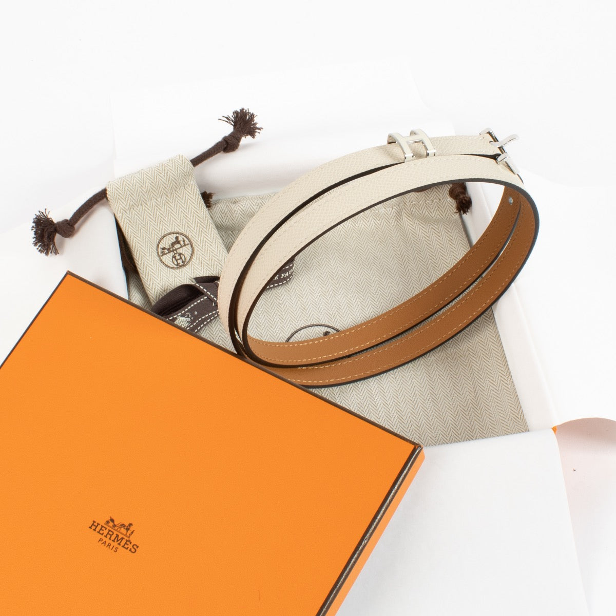 Shop 100% authentic secondhand Hermès Pop H Craie Epsom Belt - Size 90 on Labellov.com