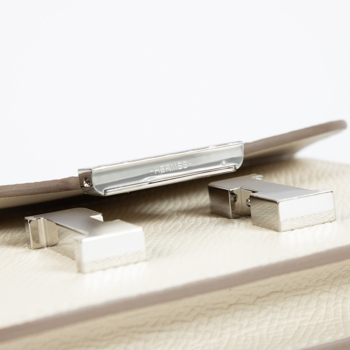 Hermès Constance Slim Portemonnee Craie Epsom PHW