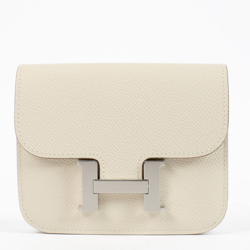 Hermès Constance Slim Wallet Craie Epsom PHW