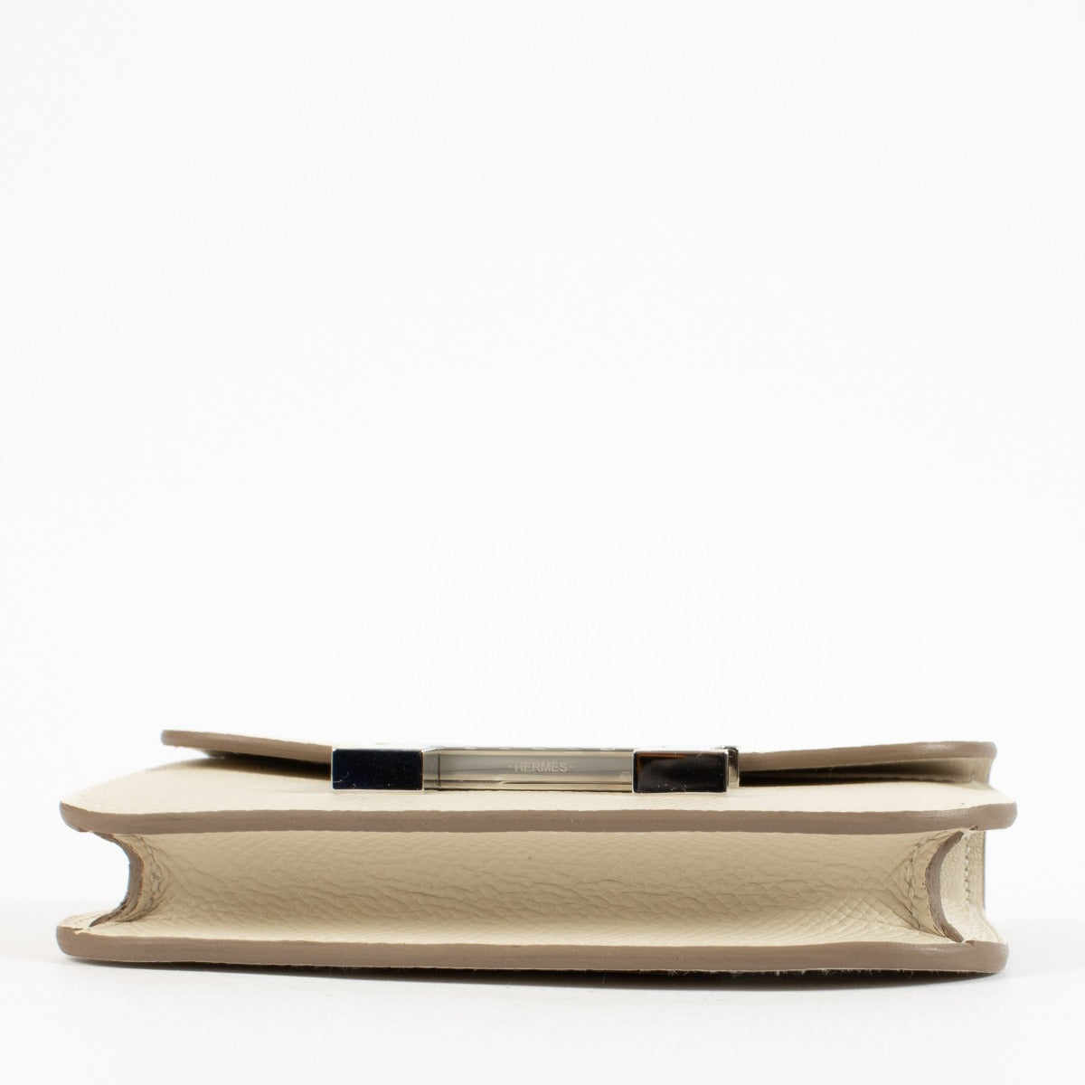 Hermès Constance Slim Portemonnee Craie Epsom PHW