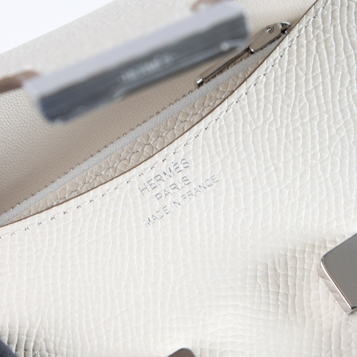 Hermès Constance Slim Portemonnee Craie Epsom PHW