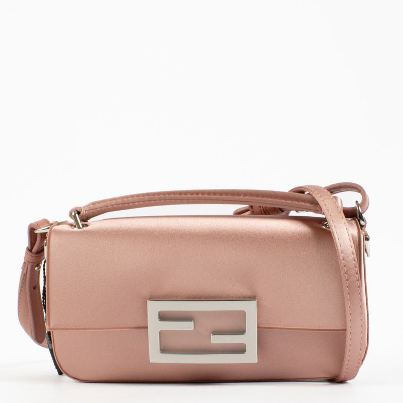 Fendi Pink Satin Baguette Phone Pouch Bag