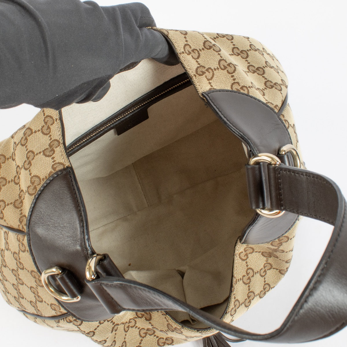 Shop 100% authentic secondhand Gucci GG Canvas Horsebit Hobo Bag on Labellov.com